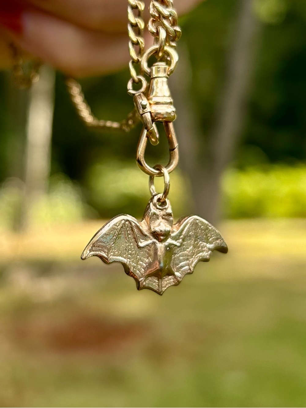 Spooky Bat Charm (Gold tone, bronze)